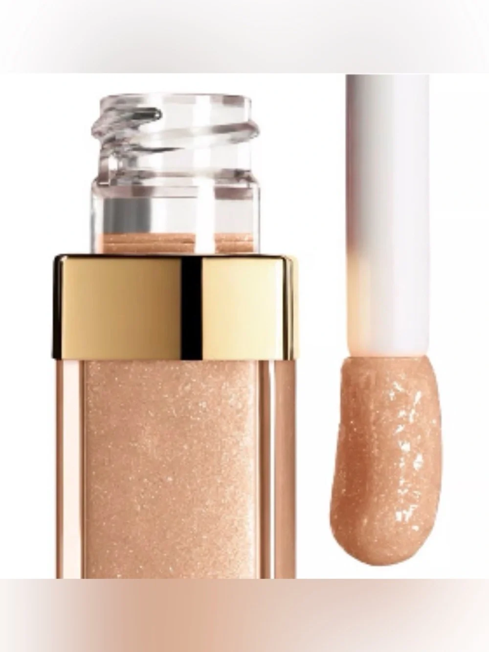 NIB CHANEL Rouge Coco Gloss 712 Melted Honey Gold Shimmer Lip Gloss